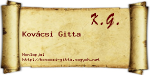 Kovácsi Gitta névjegykártya